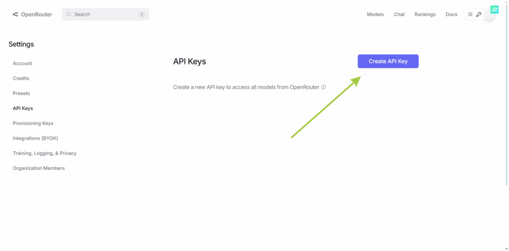 Инструкция по подключению API в OpenRouter